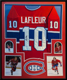 FRAMED MONTREAL CANADIENS GUY LAFLEUR AUTOGRAPHED JERSEY JSA COA