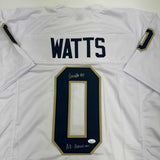 Autographed/Signed Xavier Watts "All-American" Notre Dame White Jersey JSA COA