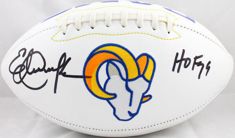 Eric Dickerson Autographed Los Angeles Rams Logo Football w/ HOF-Beckett W Holo