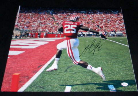 MELVIN GORDON AUTOGRAPHED SIGNED WISCONSIN BADGERS 16x20 PHOTO JSA