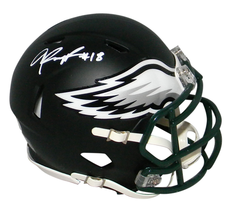 JALEN REAGOR AUTOGRAPHED PHILADELPHIA EAGLES BLACK SPEED MINI HELMET BECKETT