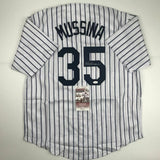 Autographed/Signed MIKE MUSSINA New York Pinstripe Baseball Jersey JSA COA Auto