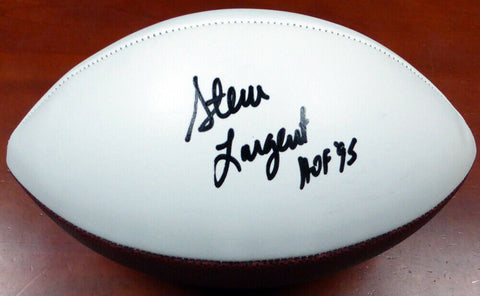 STEVE LARGENT AUTOGRAPHED SEAHAWKS WHITE LOGO FOOTBALL "HOF 95" MCS HOLO 112483