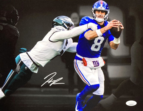 Haason Reddick Signed 11x14 Philadelphia Eagles Sack vs Giants Photo JSA ITP