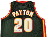 SONICS GARY PAYTON AUTOGRAPHED DARK GREEN JERSEY THE GLOVE JSA 215725