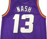 PHOENIX SUNS STEVE NASH AUTOGRAPHED PURPLE JERSEY BECKETT BAS WITNESS 233675