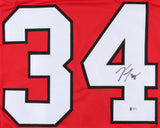 Jean-Francois Berube Signed Blackhawks Jersey (Beckett COA) Chicago Goalie