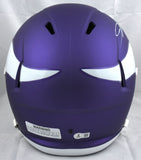 Jordan Addison Autographed Vikings F/S Tribute Speed Helmet - Beckett W Hologram