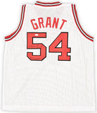 CHICAGO BULLS HORACE GRANT AUTOGRAPHED WHITE JERSEY "4X CHAMPS" JSA 215705