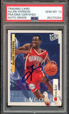 1996 Fleer Ultra #270 Allen Iverson RC On Card PSA/DNA Auto GEM MINT 10