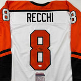 Autographed/Signed Mark Recchi Philadelphia White Hockey Jersey JSA COA