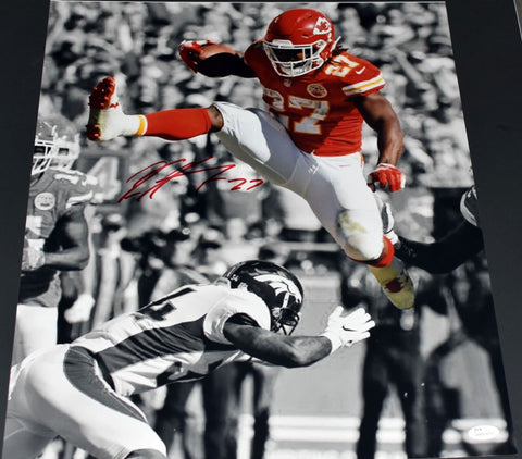 KAREEM HUNT AUTOGRAPHED KANSAS CITY CHIEFS 16x20 SPOTLIGHT PHOTO JSA