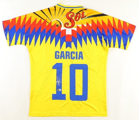 Luis Garcia Signed Club America Soccer Jersey (Beckett) 1995 Copa Top Scorer