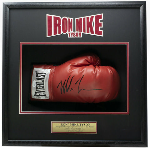 Mike Tyson Signed Red Right Hand Everlast Boxing Glove Shadowbox JSA ITP