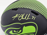 KAM CHANCELLOR AUTOGRAPHED SEAHAWKS ECLIPSE BLACK MINI HELMET MCS HOLO 220826