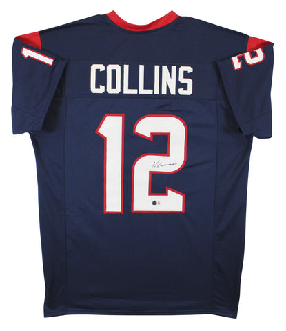 Nico Collins Authentic Signed Navy Pro Style Jersey Autographed BAS