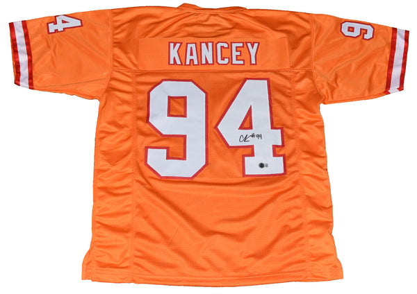 CALIJAH KANCEY SIGNED TAMPA BAY BUCCANEERS BUCS #94 ORANGE JERSEY BECKETT