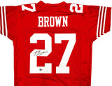 SAN FRANCISCO 49ERS JI'AYIR BROWN AUTOGRAPHED RED JERSEY BECKETT WITNESS 232605