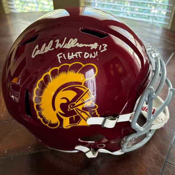 Caleb Williams Signed USC Trojans FS Rep Helmet inscribed Fight On Fanatic Bears