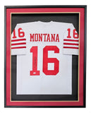 Joe Montana San Francisco Signed Framed White Football Jersey JSA