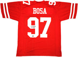 SAN FRANCISCO 49ERS NICK BOSA AUTOGRAPHED RED JERSEY BECKETT BAS WITNESS 230698