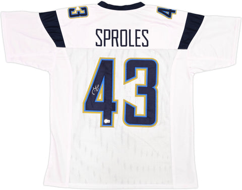 CHARGERS DARREN SPROLES AUTOGRAPHED SIGNED WHITE JERSEY BECKETT WITNESS 234512