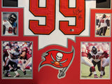 FRAMED TAMPA BAY BUCCANEERS WARREN SAPP AUTOGRAPHED SIGNED JERSEY BECKETT HOLO