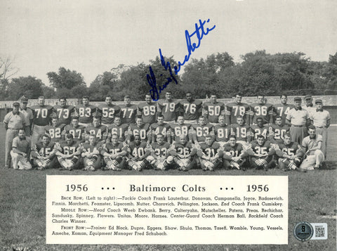 Gino Marchetti Signed 1956 Baltimore Colts Roster Magazine Page BAS 48224