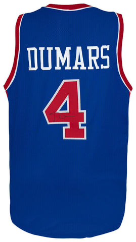 Joe Dumars (PISTONS) Signed Blue Custom Basketball Jersey - (SCHWARTZ COA)