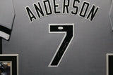 TIM ANDERSON (White Sox grey SKYLINE) Signed Autographed Framed Jersey JSA