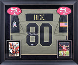 49ers Jerry Rice Signed 2021 Salute to Service Nike Ltd Framed Jersey Fanatics