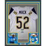 Framed Autographed/Signed Khalil Mack 33x42 Los Angeles LA White Jersey BAS COA