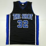 Autographed/Signed CHRISTIAN LAETTNER Duke The Shot Black Jersey PSA/DNA COA