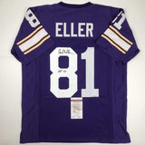 Autographed/Signed Carl Eller HOF 04 Minnesota Purple Football Jersey JSA COA