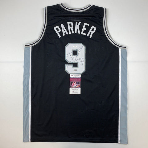 Autographed/Signed Tony Parker San Antonio Black Basketball Jersey JSA COA Auto