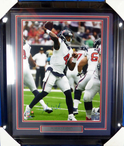 DESHAUN WATSON AUTOGRAPHED FRAMED 16X20 PHOTO HOUSTON TEXANS BECKETT BAS 126655