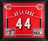Elly De La Cruz Authentic Signed Red Pro Style Framed Jersey w/ Dropshadow BAS