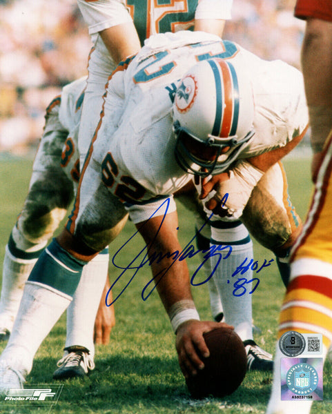 Jim Langer Autographed Miami Dolphins 8x10 Photo HOF Beckett 47793