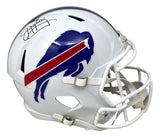 Jim Kelly Signed Buffalo Bills White Full Size Replica Speed Helmet BAS ITP