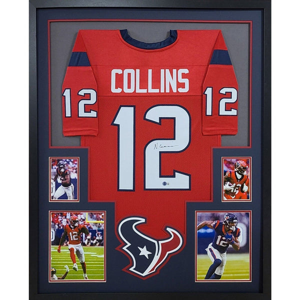 Nico Collins Autographed Signed Framed Red Houston Texans Jersey BECKETT