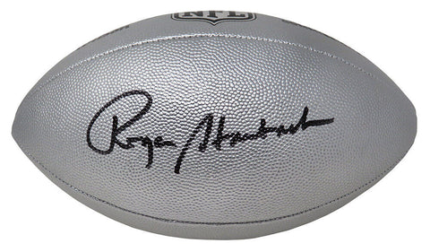 Roger Staubach Signed Wilson Duke Silver NFL Full Size Replica Football - SS