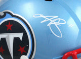 AJ Brown Autographed Titans F/S Flash Speed Helmet-Beckett W Hologram *White