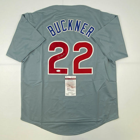 Autographed/Signed Bill Buckner Chicago Grey Baseball Jersey JSA COA Auto