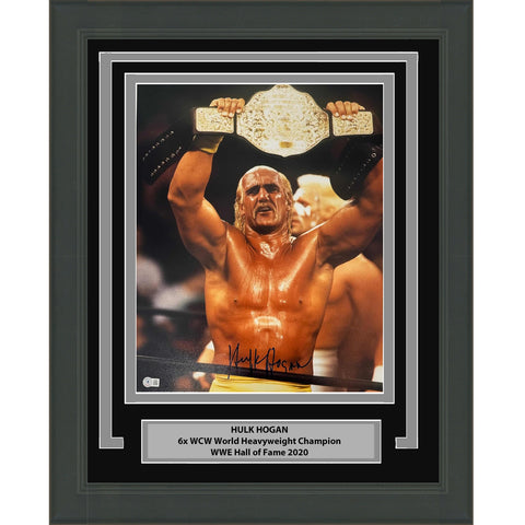 Framed Autographed/Signed Hulk Hogan 16x20 WWE Wrestling Photo Beckett BAS COA