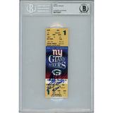 Michael Strahan Autographed New York Giants Ticket Stub 22.5 Sacks Beckett 46065