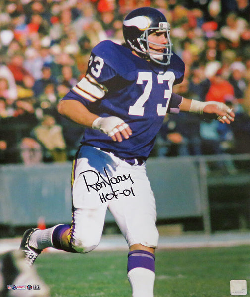 Ron Yary Signed Minnesota Vikings Action 16x20 Photo w/HOF'01 - (SCHWARTZ COA)