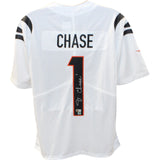 Ja'Marr Chase Autographed Cincinnati Bengals Nike White Vapor Beckett 47986