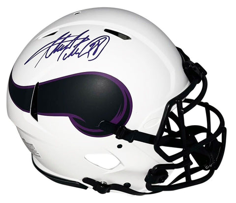 ADRIAN PETERSON SIGNED MINNESOTA VIKINGS LUNAR AUTHENTIC SPEED HELMET BECKETT