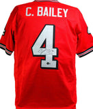 Champ Bailey Autographed Red College Style Jersey- Beckett W Hologram *Black