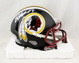 Dwayne Haskins Autographed Washington Flat Black Mini Helmet- Beckett Auth